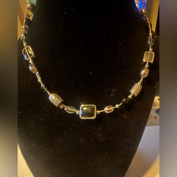 Elegant Lia Sophia Silver and Black Necklace - Picture 2 of 4